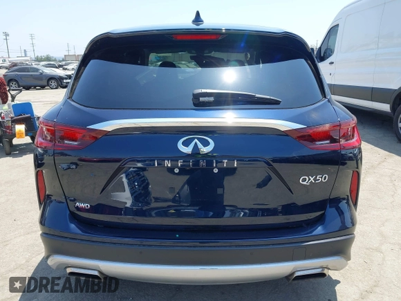 2025 Infiniti QX50 Pure with VIN 3PCAJ5AB8SF108675, listed as a IAAI auction lot 42358485 with 2,321 mi miles and . Bid and sale history available at DreamBid. Image 16.