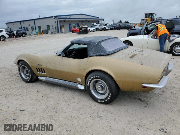 1969 Chevrolet Corvette z VIN 194679S706745, wystawiony jako Copart lot #74731214 z przebiegiem 46 994 mil mil oraz Szkoda całkowita • Salvage title. Historia ofert i sprzedaży dostępna na DreamBid. Obrazek 2.