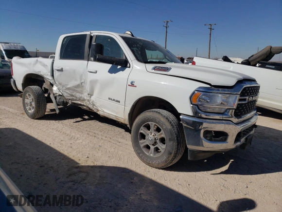 2022 Ram 2500 Big Horn with VIN 3C6UR5DLXNG322180, listed as a Copart auction lot 89375355 with 24,129 mi miles and Salvage Title. Bid and sale history available at carsss.com. Image 4.