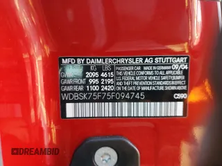 2005 Mercedes-Benz SL 500 z VIN WDBSK75F75F094745, wystawiony jako Copart lot #43600645 z przebiegiem Nie podano mil oraz Szkoda całkowita • Salvage title. Historia ofert i sprzedaży dostępna na DreamBid. Obrazek 13.