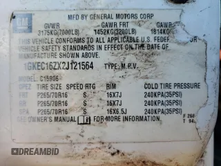 2002 GMC Yukon XL SLT with VIN 1GKEC16ZX2J121564, listed as a Copart auction lot 76110464 with 0 mi miles and Salvage Title. Bid and sale history available at carsss.com. Image 13.