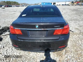 2012 BMW 7 Series 740i with VIN WBAKA4C58CC613763, listed as a Copart auction lot 43557415 with 0 mi miles and Salvage Title. Bid and sale history available at carsss.com. Image 6.