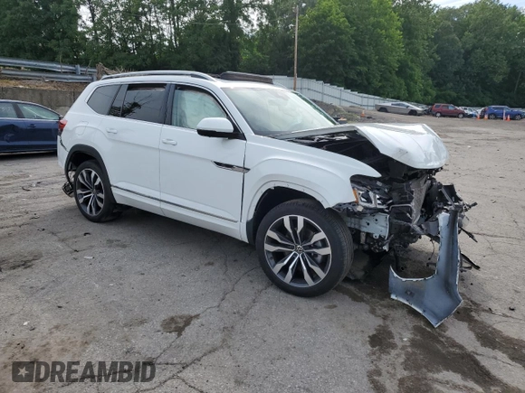 2022 Volkswagen Atlas SEL Premium R-Line with VIN 1V2FR2CA8NC502145, listed as a Copart auction lot 64388755 with Not provided miles and Salvage title. Bid and sale history available at DreamBid. Image 4.