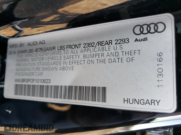 2015 Audi S3 2.0T Premium Plus with VIN WAUBFGFF2F1010623, listed as a Copart auction lot 47580183 with 80,732 mi miles. Bid and sale history available at carsss.com. Image 12.
