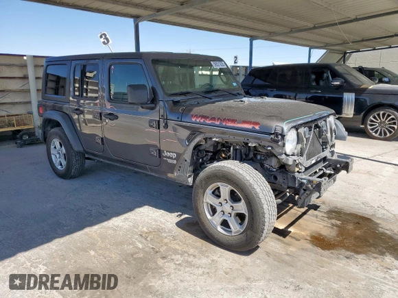 2018 Jeep Wrangler Unlimited Sport with VIN 1C4HJXDG1JW145336, listed as a Copart auction lot 59521635 with 120,089 mi miles and Salvage title. Bid and sale history available at DreamBid. Image 4.