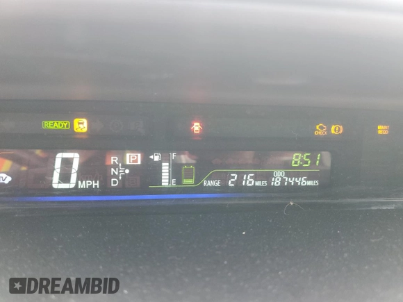 2013 Toyota Prius Two with VIN JTDZN3EU2D3236515, listed as a Copart auction lot 54956395 with 187,446 mi miles and Non Repairable. Bid and sale history available at carsss.com. Image 9.