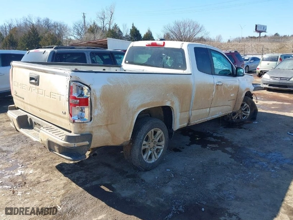 2021 Chevrolet Colorado 2WD LT with VIN 1GCHSCEA0M1280387, listed as a IAAI auction lot 41572295 with 63,710 mi miles. Bid and sale history available at carsss.com. Image 4.