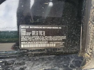 2014 BMW 3 Series 328i with VIN WBA3A5C53EF605081, listed as a Copart auction lot 59578235 with 195,443 mi miles and Salvage title. Bid and sale history available at DreamBid. Image 12.
