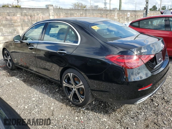 2025 Mercedes-Benz C 300 with VIN W1KAF4GBXSR252554, listed as a Copart auction lot 52370245 with 1,401 mi miles and Salvage Title. Bid and sale history available at DreamBid. Image 2.