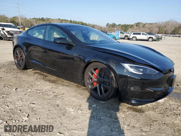 2024 Tesla Model S Plaid с VIN 5YJSA1E66RF544459, выставлен на аукционе Copart как лот 44743565 с пробегом Не указан миль и Списание • Salvage title. История ставок и продаж доступна на DreamBid. Изображение 4.