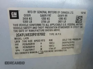 2015 GMC Terrain SLE z VIN 2GKFLWE33F6187682, wystawiony jako Copart lot #50373825 z przebiegiem 150 103 mil mil oraz Szkoda całkowita • Salvage title. Historia ofert i sprzedaży dostępna na DreamBid. Obrazek 15.