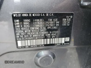 2020 Honda HR-V EX with VIN 3CZRU6H57LM711141, listed as a Copart auction lot 49109605 with 0 mi miles and Salvage Title. Bid and sale history available at carsss.com. Image 12.