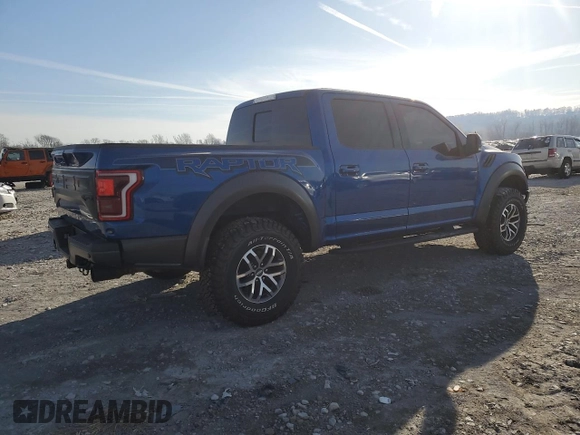 2017 Ford F-150 Raptor with VIN 1FTFW1RG1HFB54904, listed as a Copart auction lot 48916505 with 97,871 mi miles and Salvage Title. Bid and sale history available at carsss.com. Image 3.
