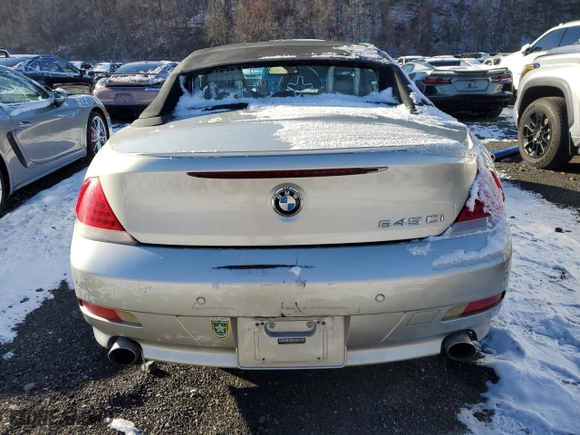 2005 BMW 6 Series 645Ci with VIN WBAEK73415B325739, listed as a Copart auction lot 86249364 with 85,651 mi miles and Salvage Title. Bid and sale history available at carsss.com. Image 6.