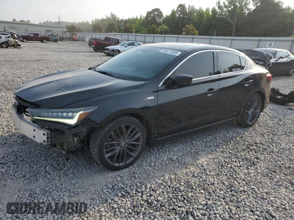 2019 Acura ILX Premium with VIN 19UDE2F82KA005694, listed as a Copart auction lot 59577855 with 75,721 mi miles and Salvage title. Bid and sale history available at DreamBid. Image 1.