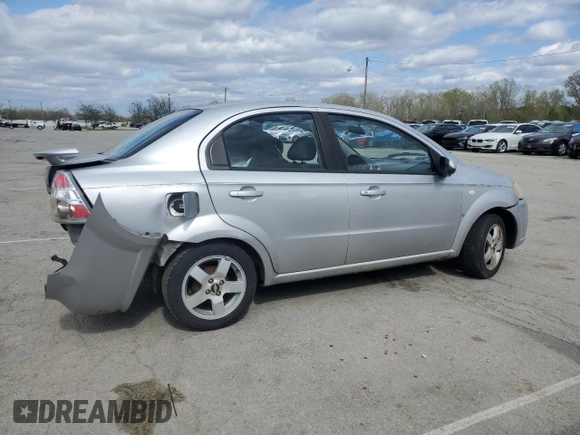 2007 Chevrolet Aveo LT with VIN KL1TG56687B114450, listed as a Copart auction lot 53069435 with 150,469 mi miles and Salvage title. Bid and sale history available at DreamBid. Image 3.