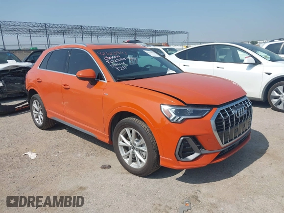 2024 Audi Q3 S line Premium Plus with VIN WA1EECF36R1092050, listed as a IAAI auction lot 42323941 with 12,193 mi miles and . Bid and sale history available at DreamBid. Image 1.