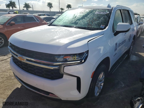 2021 Chevrolet Tahoe LS with VIN 1GNSCMKD6MR175627, listed as a Copart auction lot 74973534 with 0 mi miles and Non Repairable. Bid and sale history available at carsss.com. Image 1.