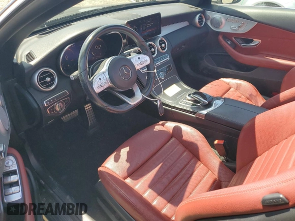 2021 Mercedes-Benz C 300 with VIN W1KWK8DB6MG101030, listed as a Copart auction lot 52044745 with 46,889 mi miles and Salvage title. Bid and sale history available at DreamBid. Image 8.
