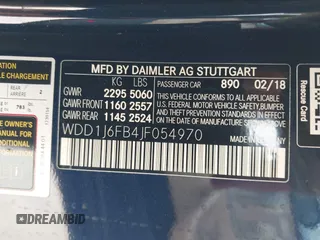 2018 Mercedes-Benz E-Class E 400 with VIN WDD1J6FB4JF054970, listed as a IAAI auction lot 41909770 with 69,700 mi miles. Bid and sale history available at carsss.com. Image 9.