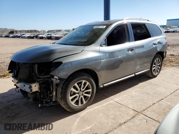 2016 Nissan Pathfinder Platinum with VIN 5N1AR2MN0GC629225, listed as a Copart auction lot 80952774 with 144,255 mi miles and Salvage Title. Bid and sale history available at carsss.com. Image 1.