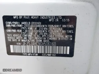 2016 Subaru Forester 2.5i Limited with VIN JF2SJAHC9GH506160, listed as a IAAI auction lot 41500826 with 189,701 mi miles. Bid and sale history available at carsss.com. Image 9.