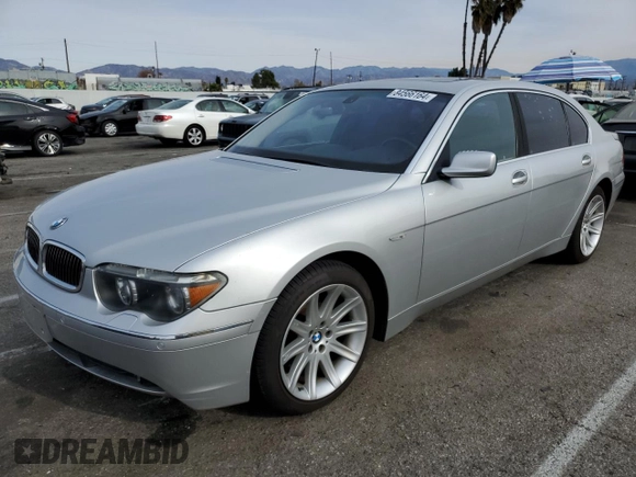 2002 BMW 7 Series 745Li with VIN WBAGN63442DR06954, listed as a Copart auction lot 84566164 with 112,058 mi miles and Clean Title. Bid and sale history available at carsss.com. Image 1.