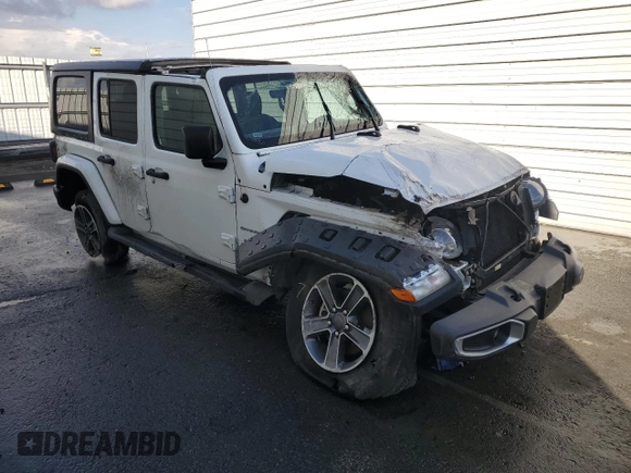 2023 Jeep Wrangler Sahara with VIN 1C4HJXEN6PW692981, listed as a Copart auction lot 42307845 with 26,017 mi miles and Non Repairable. Bid and sale history available at carsss.com. Image 4.
