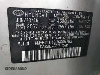 2017 Hyundai Sonata Hybrid SE with VIN KMHE24L18HA045782, listed as a Copart auction lot 76365673 with 104,934 mi miles. Bid and sale history available at carsss.com. Image 12.