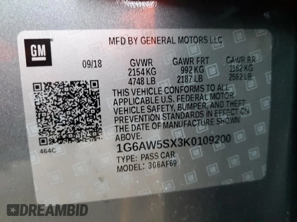 2019 Cadillac CTS AWD z VIN 1G6AW5SX3K0109200, wystawiony jako Copart lot #72386672 z przebiegiem 39 110 mil mil oraz . Historia ofert i sprzedaży dostępna na DreamBid. Obrazek 12.