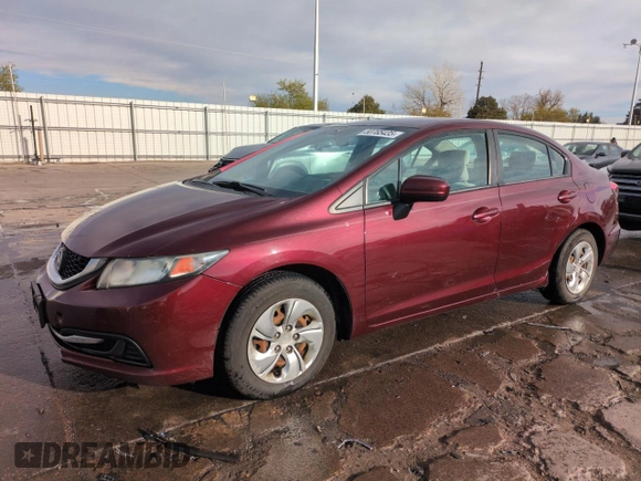 2014 Honda Civic Sedan LX with VIN 19XFB2F59EE041342, listed as a Copart auction lot 50765435 with 203,359 mi miles and Salvage Title. Bid and sale history available at carsss.com. Image 1.