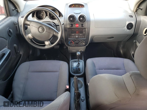 2006 Chevrolet Aveo LS with VIN KL1TD56646B681567, listed as a Copart auction lot 43339015 with 10 mi miles and Salvage title. Bid and sale history available at DreamBid. Image 8.