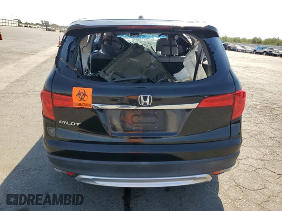 2016 Honda Pilot EX-L with VIN 5FNYF5H79GB043134, listed as a Copart auction lot 75058574 with Not Provided miles and Salvage Title. Bid and sale history available at DreamBid. Image 6.