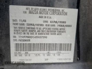 2004 Mazda Mazda6 s with VIN 1YVFP80D145N37390, listed as a Copart auction lot 81609884 with 236,675 mi miles and Salvage Title. Bid and sale history available at carsss.com. Image 12.