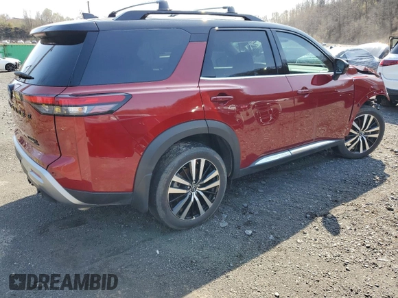 2024 Nissan Pathfinder Platinum with VIN 5N1DR3DK5RC291848, listed as a Copart auction lot 53316815 with 10,118 mi miles and Salvage title. Bid and sale history available at DreamBid. Image 3.
