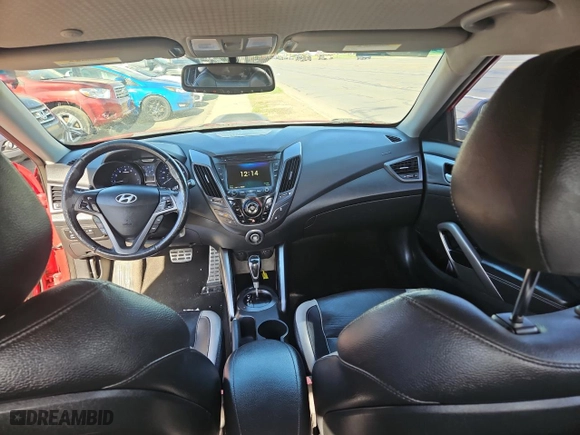 2013 Hyundai Veloster Turbo w/Black Int with VIN KMHTC6AE4DU142055, listed as a Copart auction lot 54666655 with 110,777 mi miles and Clean Title. Bid and sale history available at carsss.com. Image 9.