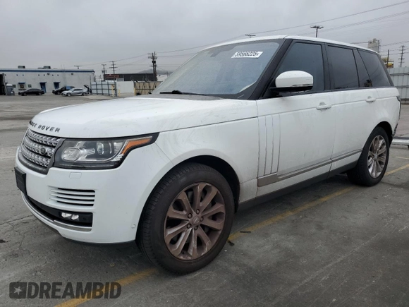 2016 Land Rover Range Rover HSE with VIN SALGS2VF1GA285127, listed as a Copart auction lot 59566225 with 128,567 mi miles and Salvage title. Bid and sale history available at DreamBid. Image 1.
