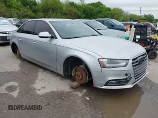 2013 Audi A4 Premium with VIN WAUAFAFL0DA158572, listed as a IAAI auction lot 41956783 with 119,166 mi miles. Bid and sale history available at carsss.com. Image 1.