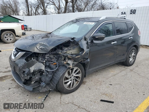 2014 Nissan Rogue SV with VIN 5N1AT2MT7EC824042, listed as a Copart auction lot 86864274 with 206,368 mi miles and Salvage Title. Bid and sale history available at DreamBid. Image 1.