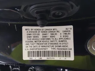 2018 Honda Civic LX with VIN 2HGFC2F53JH576471, listed as a IAAI auction lot 40772987 with 43,643 mi miles. Bid and sale history available at carsss.com. Image 9.