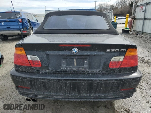 2001 BMW 3 Series 330Ci with VIN WBABS53471JU85177, listed as a Copart auction lot 46220715 with 202,496 mi miles and Salvage Title. Bid and sale history available at carsss.com. Image 6.