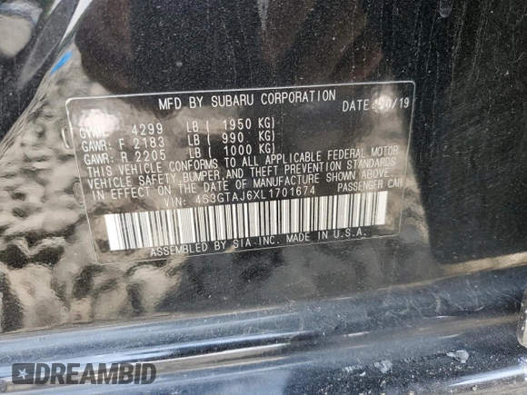 2020 Subaru Impreza Special Sports с VIN 4S3GTAJ6XL1701674, выставлен на аукционе Copart как лот 67194814 с пробегом Не указан миль и Списание • Salvage title. История ставок и продаж доступна на DreamBid. Изображение 14.