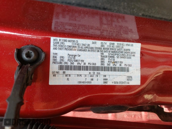 2014 Ford C-Max Energi SEL with VIN 1FADP5CU6EL510146, listed as a Copart auction lot 69785454 with 71,603 mi miles and Salvage Title. Bid and sale history available at carsss.com. Image 13.