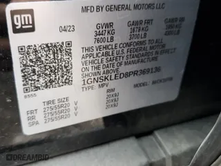 2023 Chevrolet Tahoe Commercial with VIN 1GNSKLED8PR369136, listed as a Copart auction lot 73505384 with 14,137 mi miles and Salvage Title. Bid and sale history available at carsss.com. Image 13.