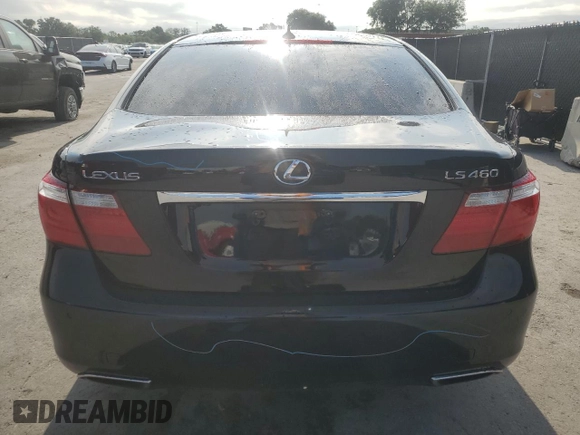 2008 Lexus LS 460 with VIN JTHBL46F185075161, listed as a Copart auction lot 55852165 with 173,831 mi miles and Salvage Title. Bid and sale history available at DreamBid. Image 6.