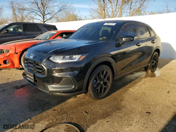 2024 Honda HR-V Sport with VIN 3CZRZ2H5XRM704056, listed as a Copart auction lot 77804133 with 4,686 mi miles and Salvage Title. Bid and sale history available at carsss.com. Image 1.