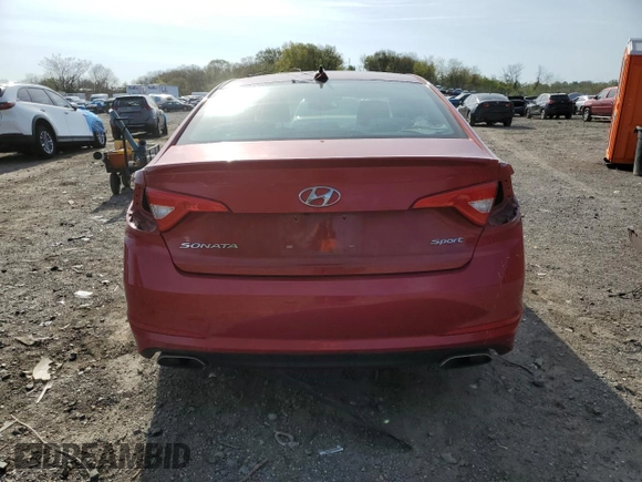 2017 Hyundai Sonata Sport with VIN 5NPE34AF2HH497204, listed as a Copart auction lot 53440325 with 122,653 mi miles and Salvage Title. Bid and sale history available at carsss.com. Image 6.