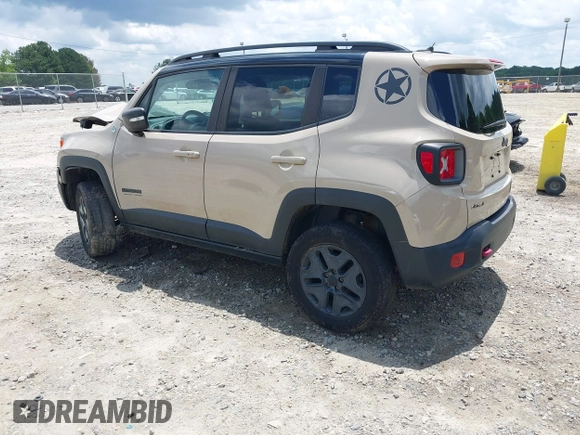 2017 Jeep Renegade Trailhawk with VIN ZACCJBCB5HPF70617, listed as a IAAI auction lot 42516113 with 66,187 mi miles and . Bid and sale history available at DreamBid. Image 3.