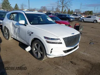 2021 Genesis GV80 with VIN KMUHBDSB6MU034443, listed as a IAAI auction lot 41885726 with 58,268 mi miles. Bid and sale history available at carsss.com. Image 1.