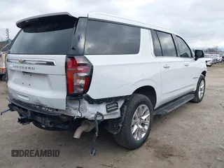 2023 Chevrolet Suburban Premier with VIN 1GNSKFKT1PR529998, listed as a IAAI auction lot 41157457 with 21,551 mi miles and . Bid and sale history available at DreamBid. Image 4.